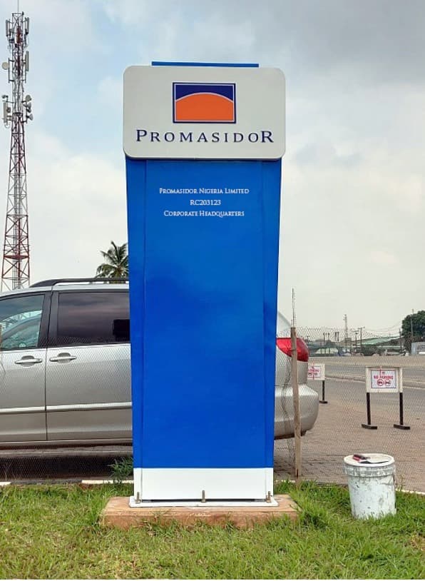Promasidor — HQ monolith sign, built and installed.