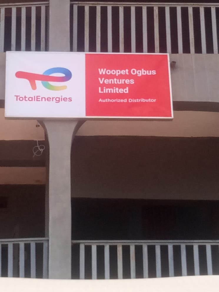 TotalEnergies — Authorised-distributor signboard.