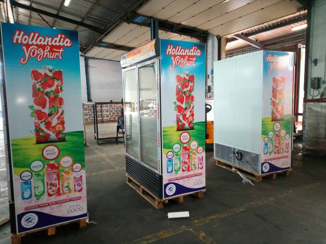 Hollandia — Yoghurt chiller wraps and pillar panels.